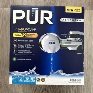 PUR Max Ion Advanced Faucet Filter Filtration System Purifier Chrome Open Box